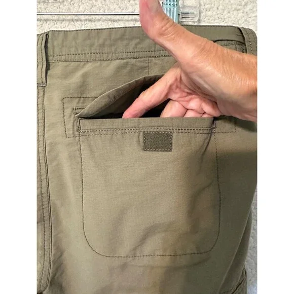 Hawke&Co Cargo Short Pants Mens 36 Solid Beige Mid Rise Zip Fly Pockets Casual - Picture 13 of 16
